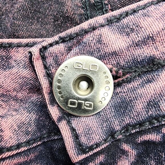 Vintage Y2K GLO Jeans Womens 17 Juniors Pink Stone Wash Mid Rise Skinny Pleated - Picture 2 of 13